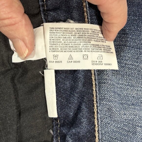 NINE WEST Jeans Missy Sz. 16 Average Dark Blue Embellished Embroidered Flared - Picture 10 of 16